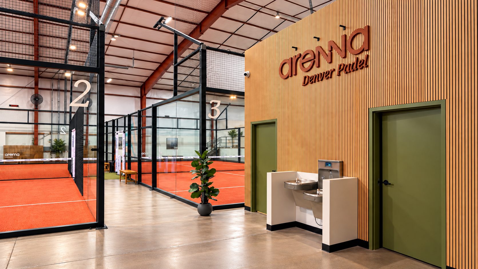Indoor courts 2 and 3 at Arenna Denver Padel